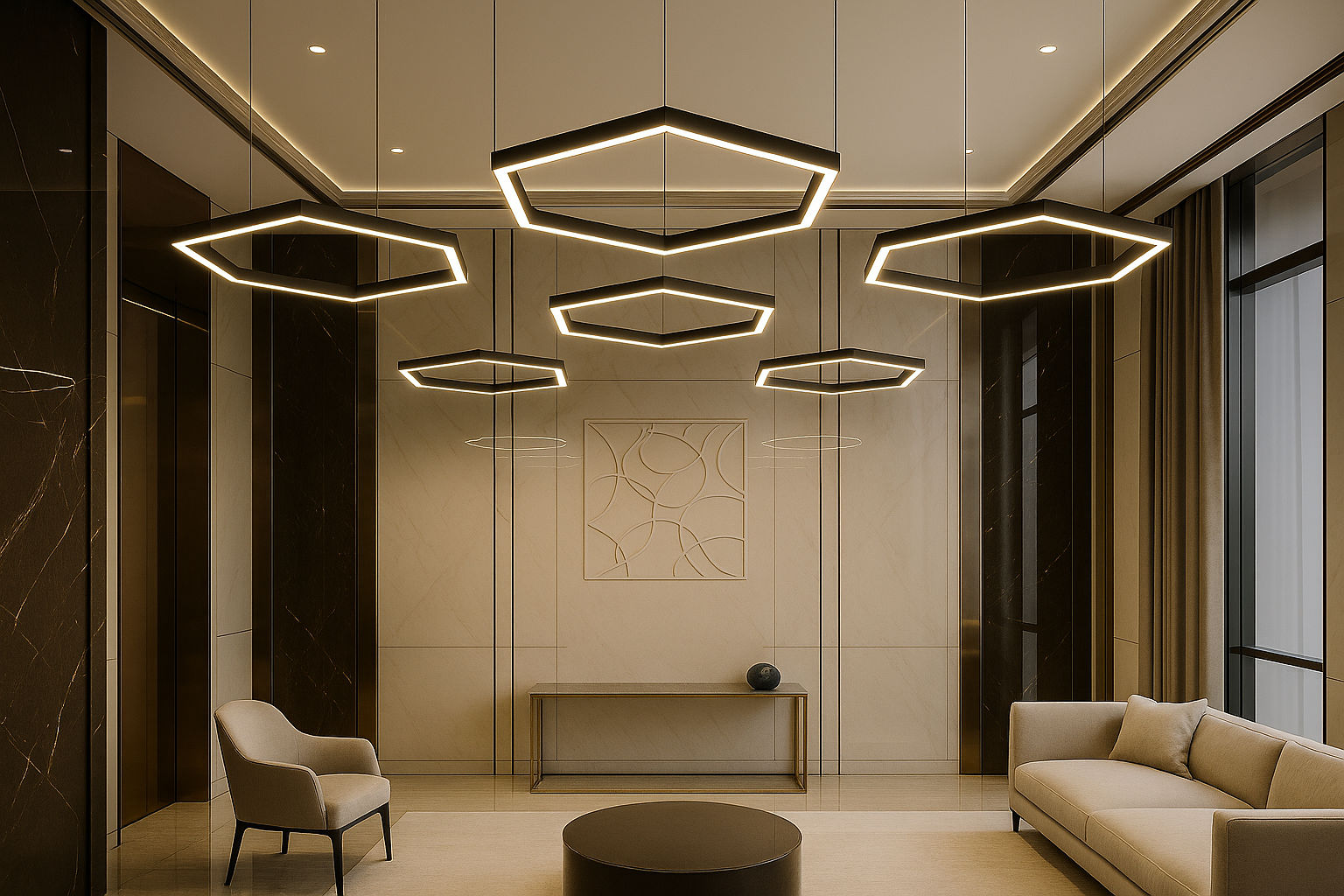 linear lights, custom lighting design