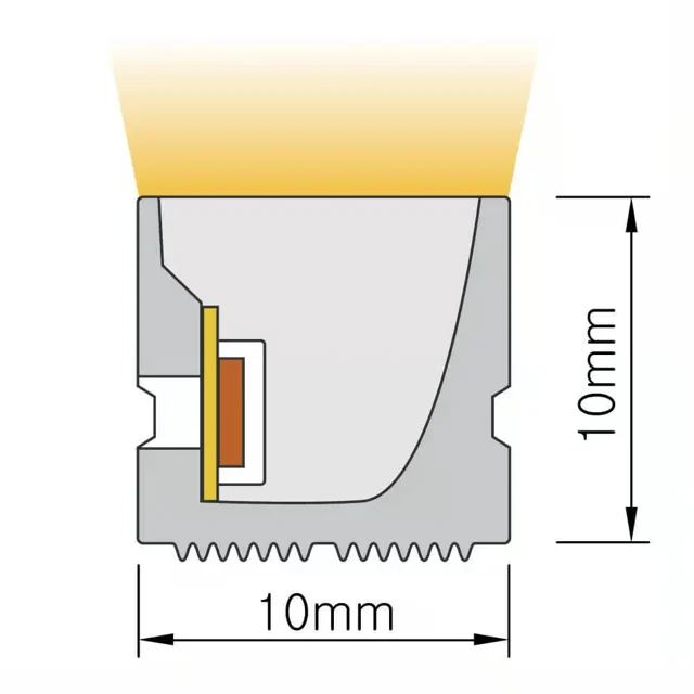 Dimensioned cross-section of NS-S1010 Neon Flex, 10 × 10 mm.
